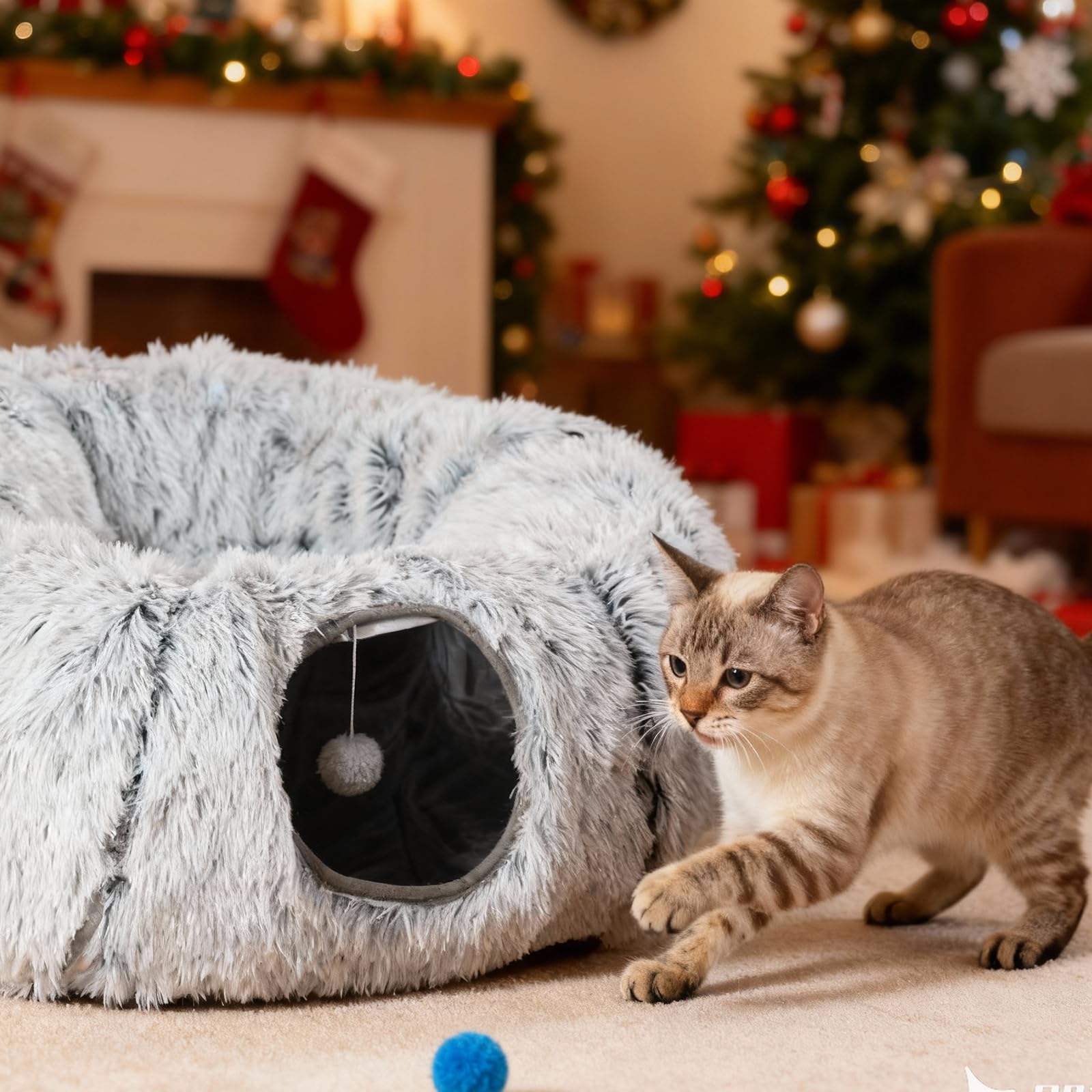 Odoland cat tunnel bed includes 20 piece play set for multi cat homes
