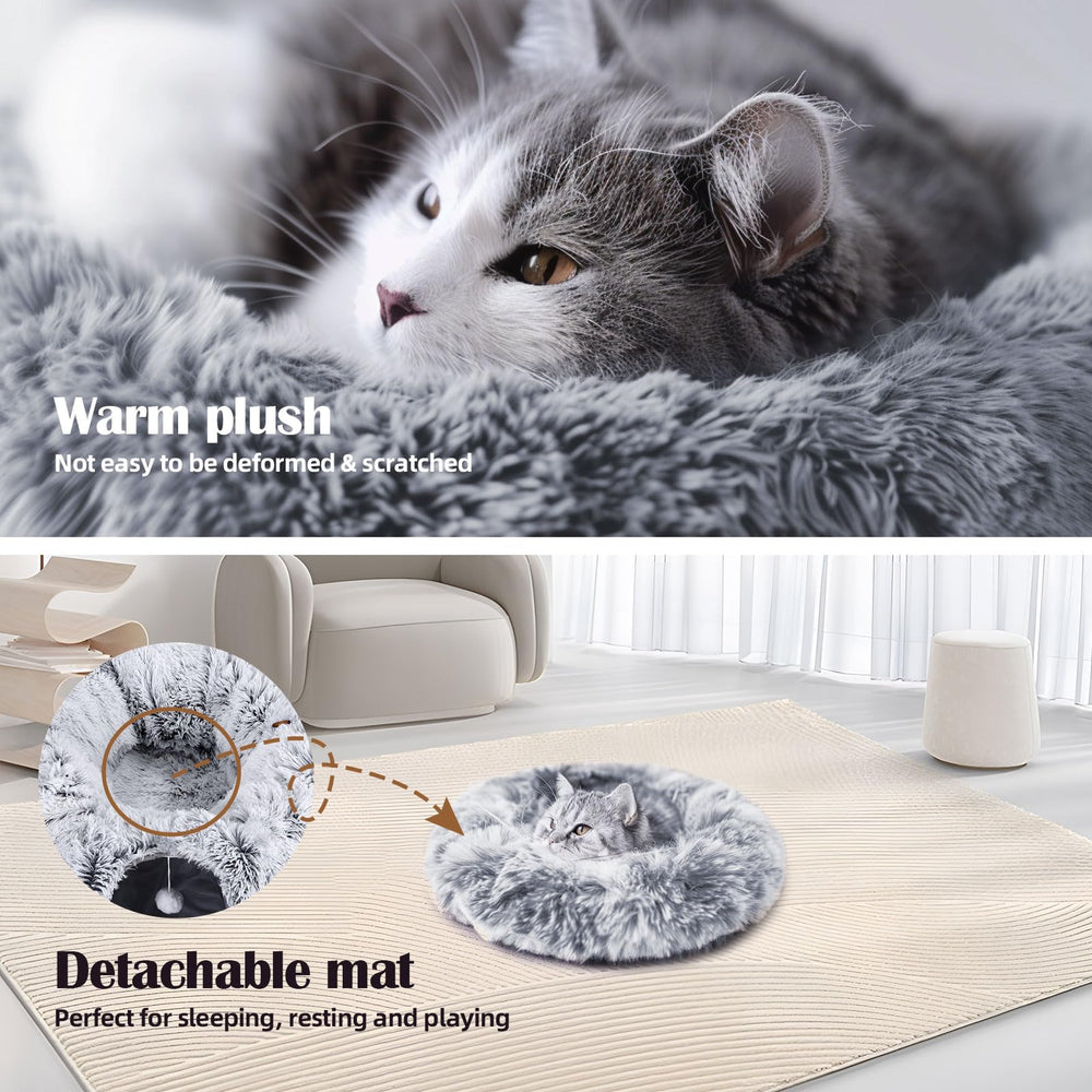 Odoland cat tunnel bed holiday protector for Christmas tree and enrichment