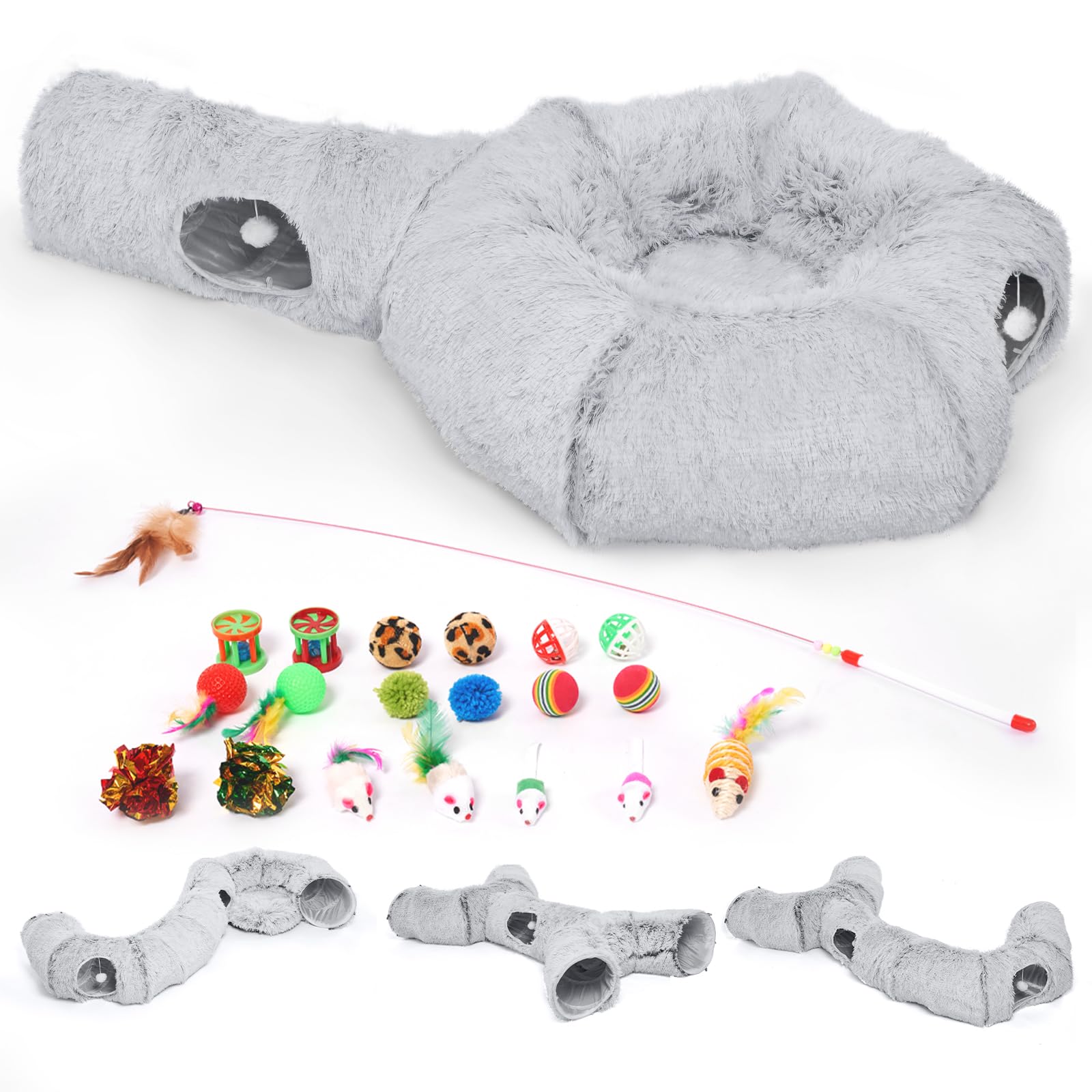 Odoland cat tunnels bed multi-pet play supports shared fun and exercise.