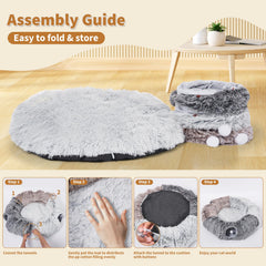 Odoland cat tunnels easy-install-hanging-ball demonstrates quick setup with hanging ball entertainment