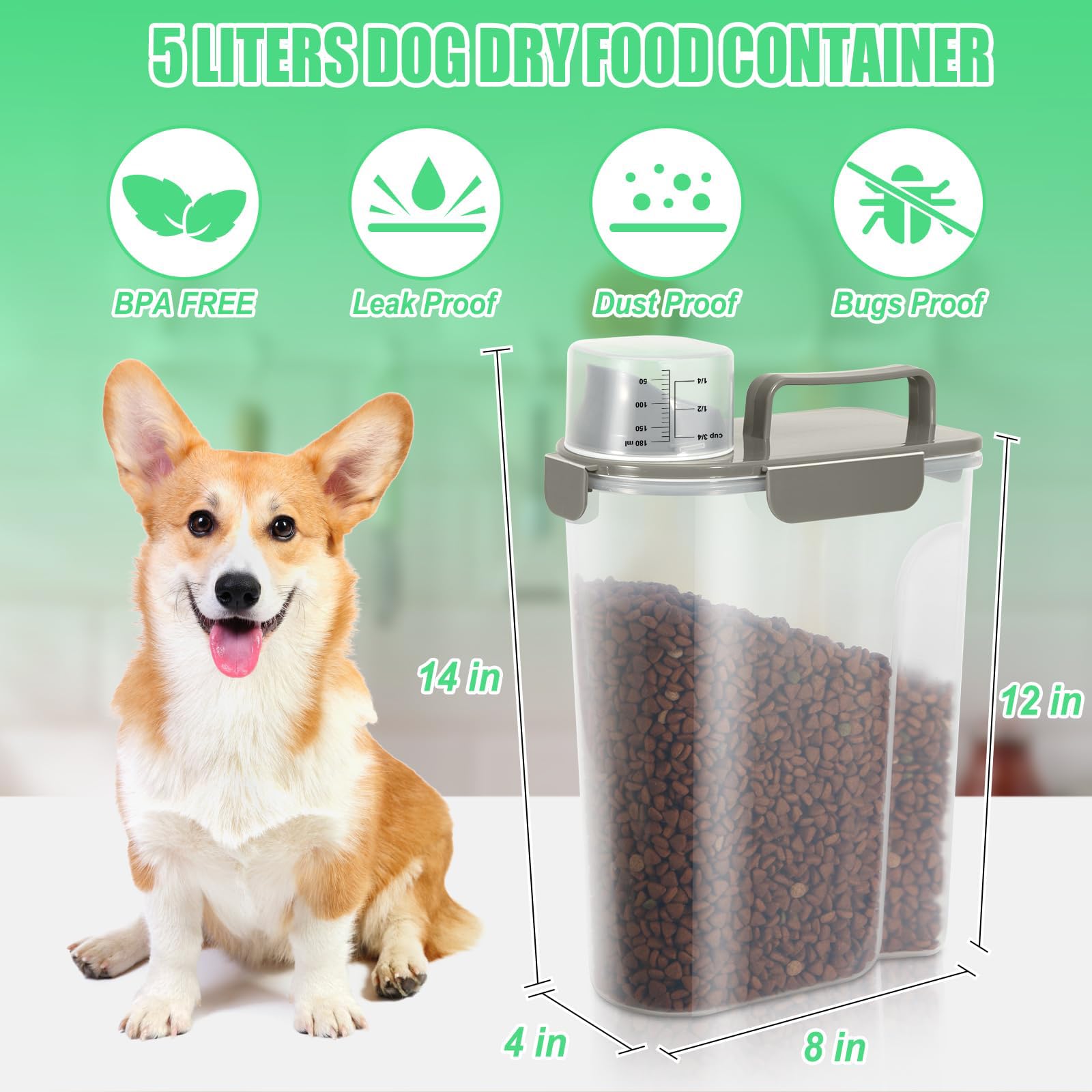 ODOMU cat food container airtight design keeps kibble dry and fresh.