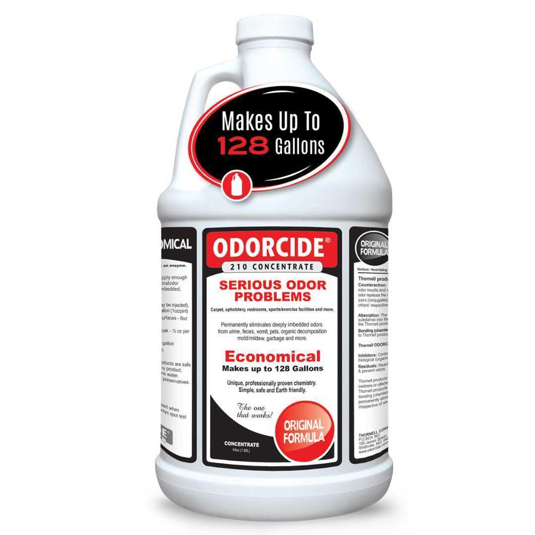 Odorcide 210 original scent half-gallon bottle neutralizes odors on contact.