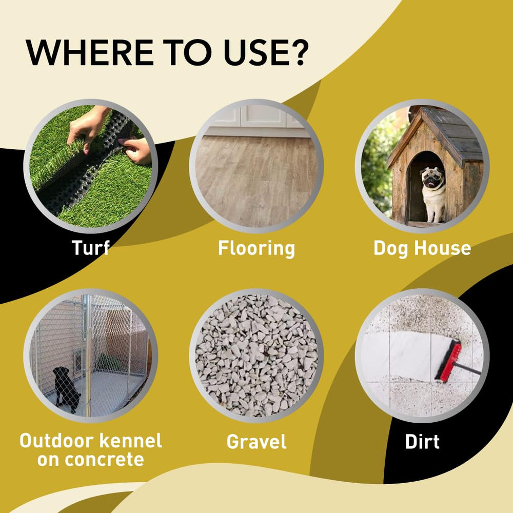 Odorcide K.O.E. Apricot in cages and kennels highlights deep odor source treatment.