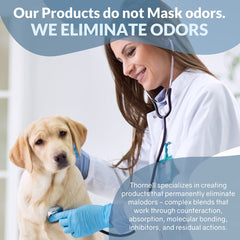 Odorcide K.O.E safe-for-pets usage close-up emphasizes family-friendly cleaning.