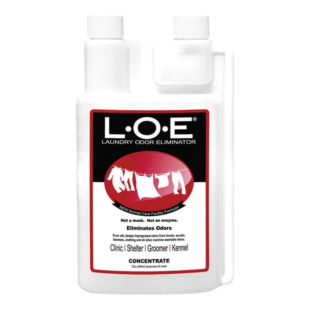 Odorcide 32oz bottle shown for strong pet odors in laundry.
