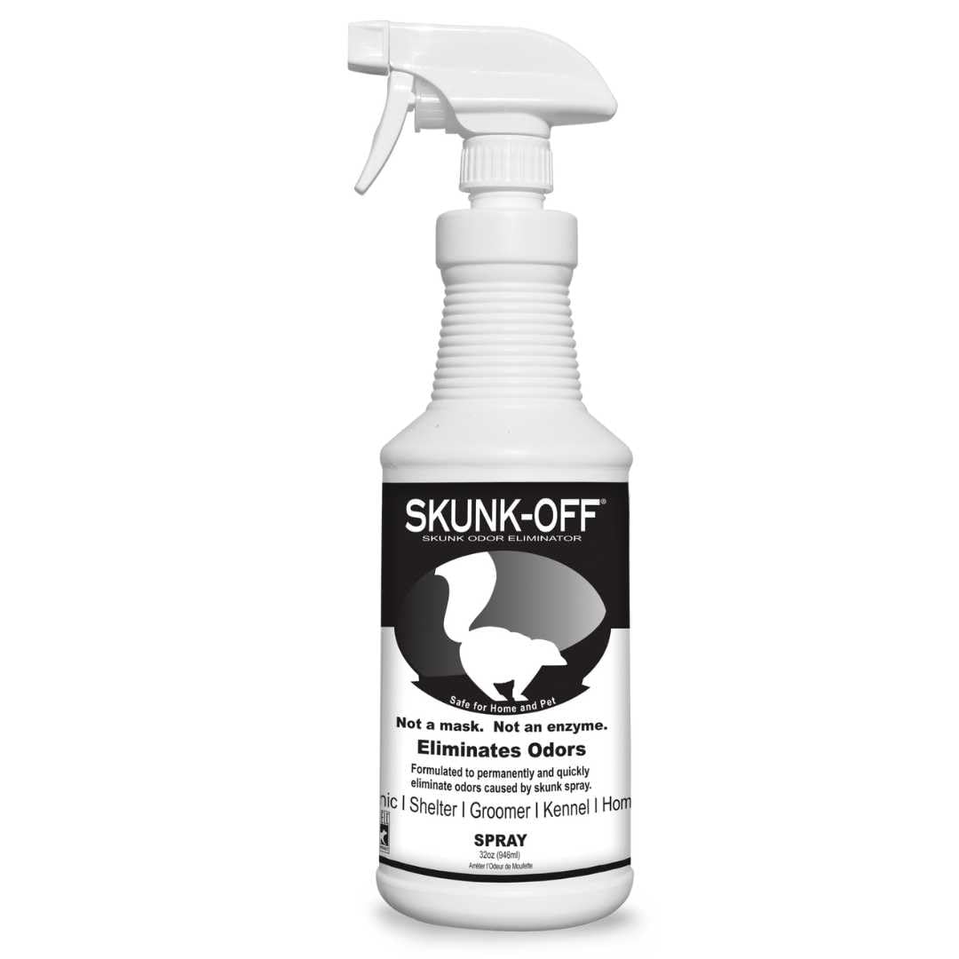 Odorcide Skunk Off 32oz bottle ready-to-use odor eliminator for homes and pets.