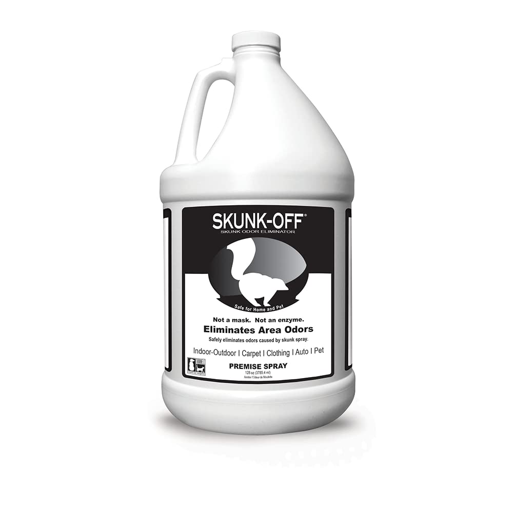 Odorcide Skunk Off bottle pour enables quick, source-based skunk odor removal.
