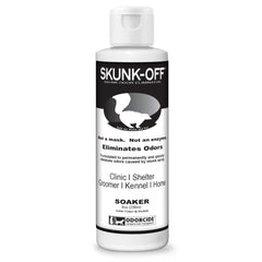 Odorcide Skunk Off bottle pour demonstrates quick odor treatment.