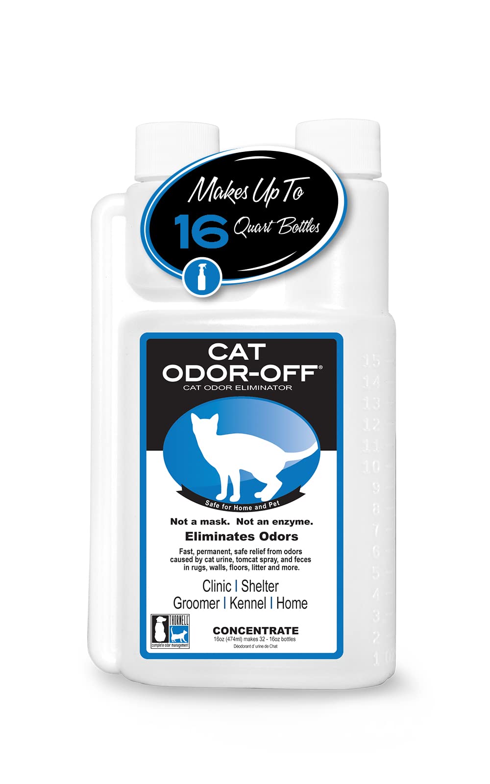 Odorcide Thornell Cat Odor-Off bottle shows professional odor removal for pets.