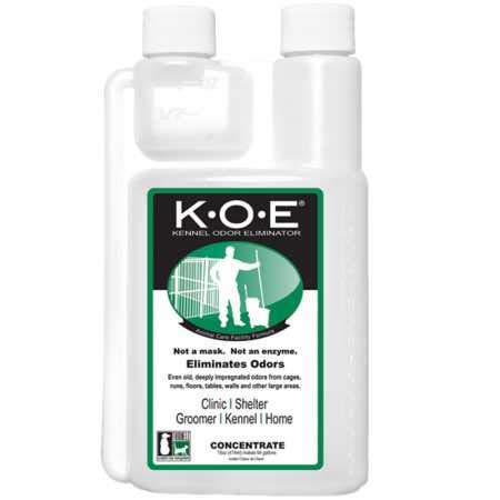 Odorcide KOE Kennel Odor Eliminator saturating an area to reach odor source