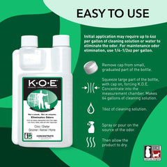 Odorcide KOE Kennel Odor Eliminator being prepared with dilution setup for wide-area use