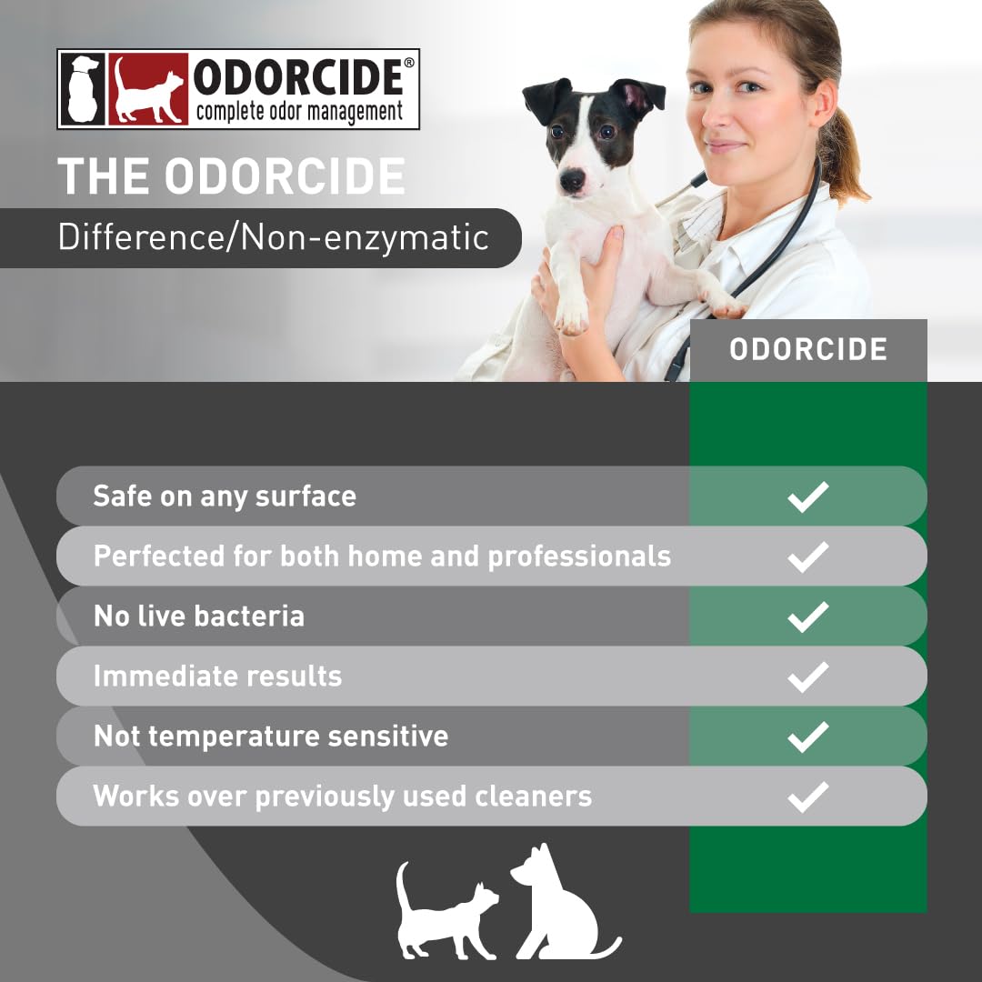 Odorcide KOE Kennel Odor Eliminator applied on floors and walls for large-space odor control
