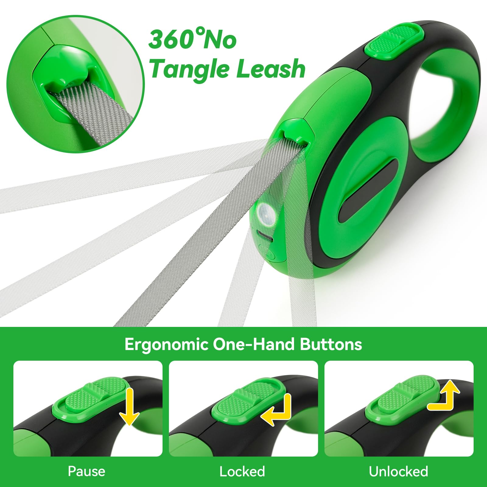 ODRIEW 360-degree anti-tangle retraction ensures smooth control from any angle.