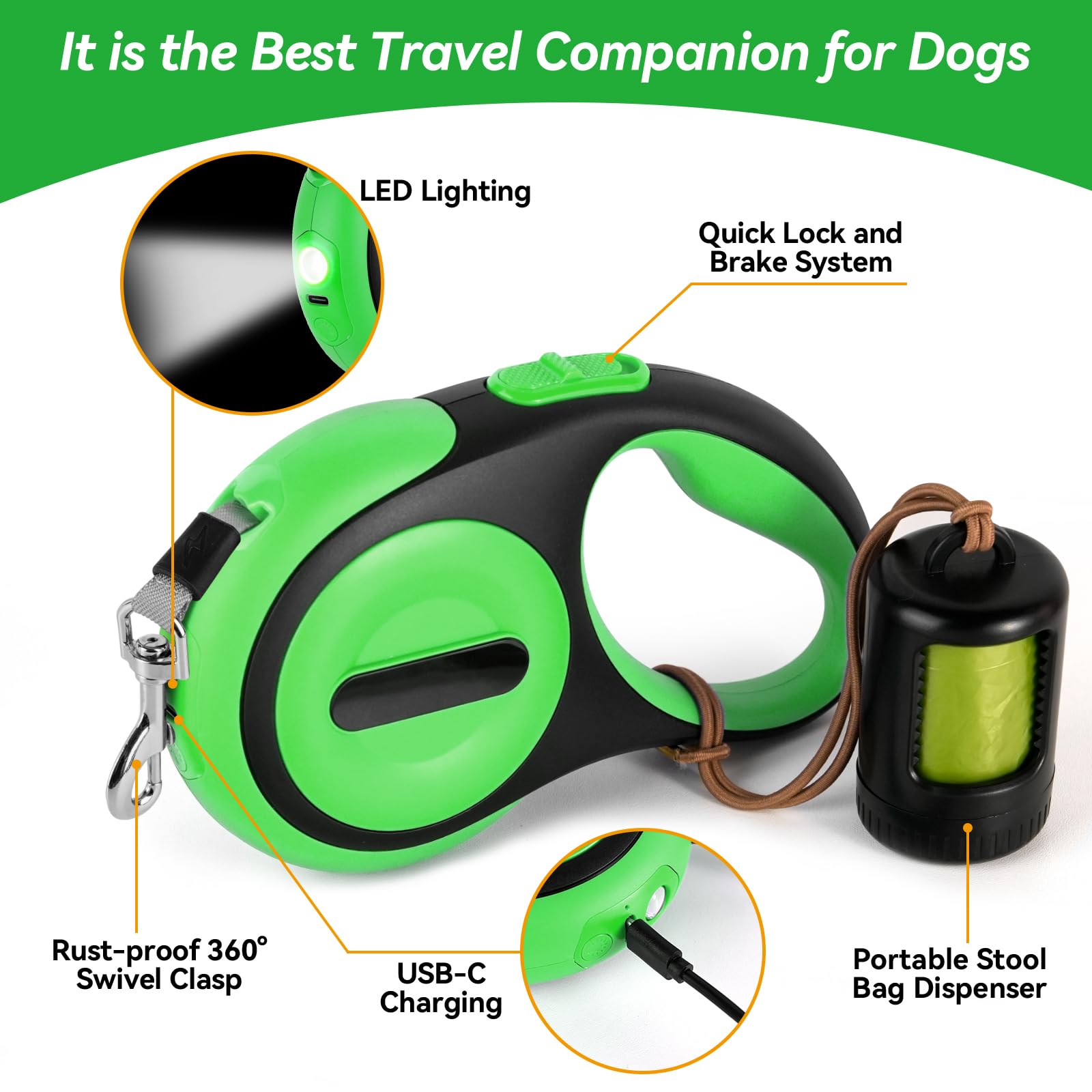 ODRIEW poop bag dispenser with lanyard for quick cleanup on walks.