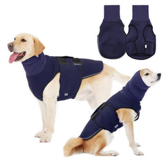 ODSSTAIPS Dog Anxiety Vest front view in blue XXL for calming wear.