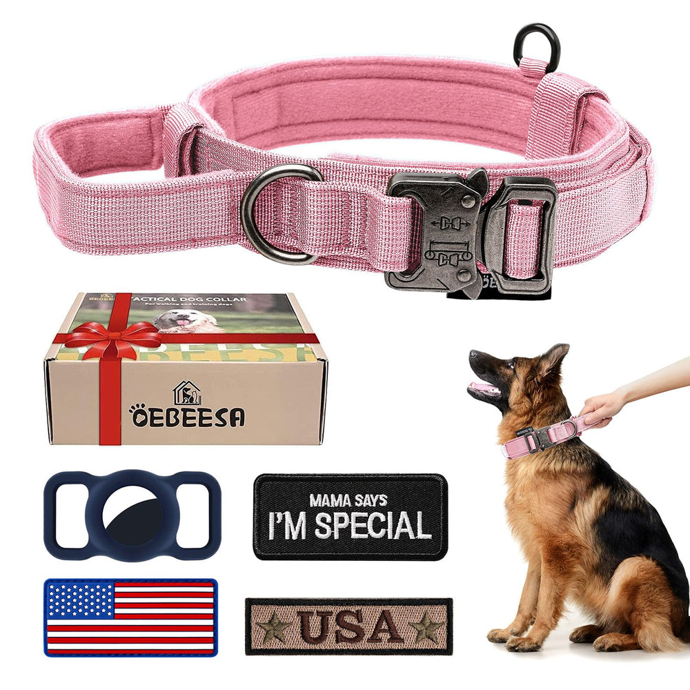 OEBEESA tactical dog collar handle enables secure control during walks