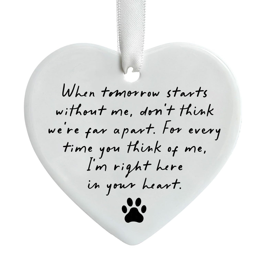 OFlyDesigns pet memorial heart 3-inch ceramic with dual sides for lasting remembrance.