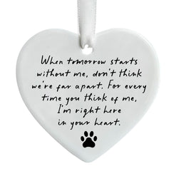 OFlyDesigns pet memorial heart 3-inch ceramic with dual sides for lasting remembrance.