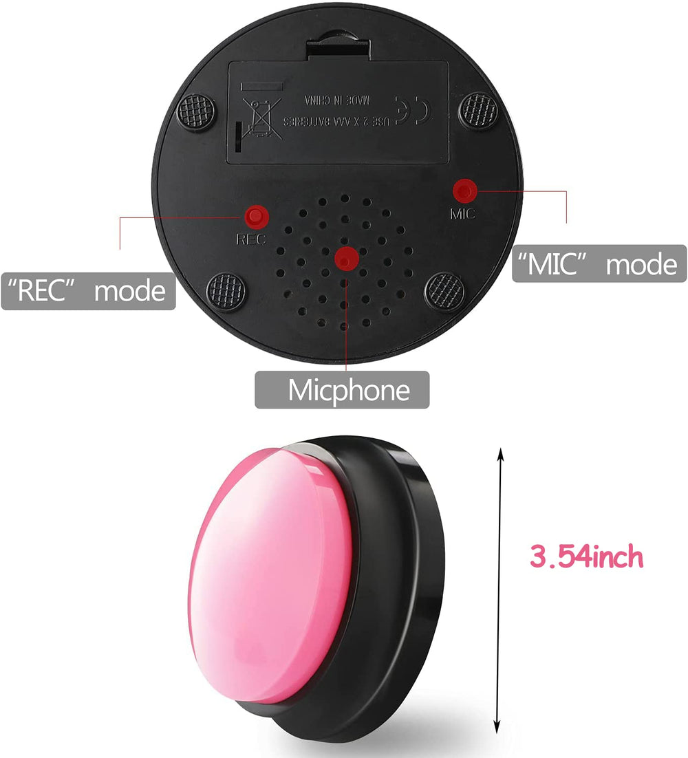 OFVENS compact recorder button close-up highlights its small size.