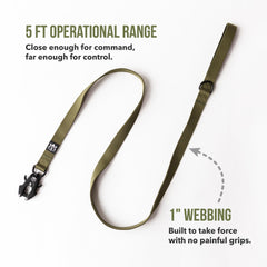 O.G.B tactical leash featuring 360-degree swivel for smooth, snag-free movement.
