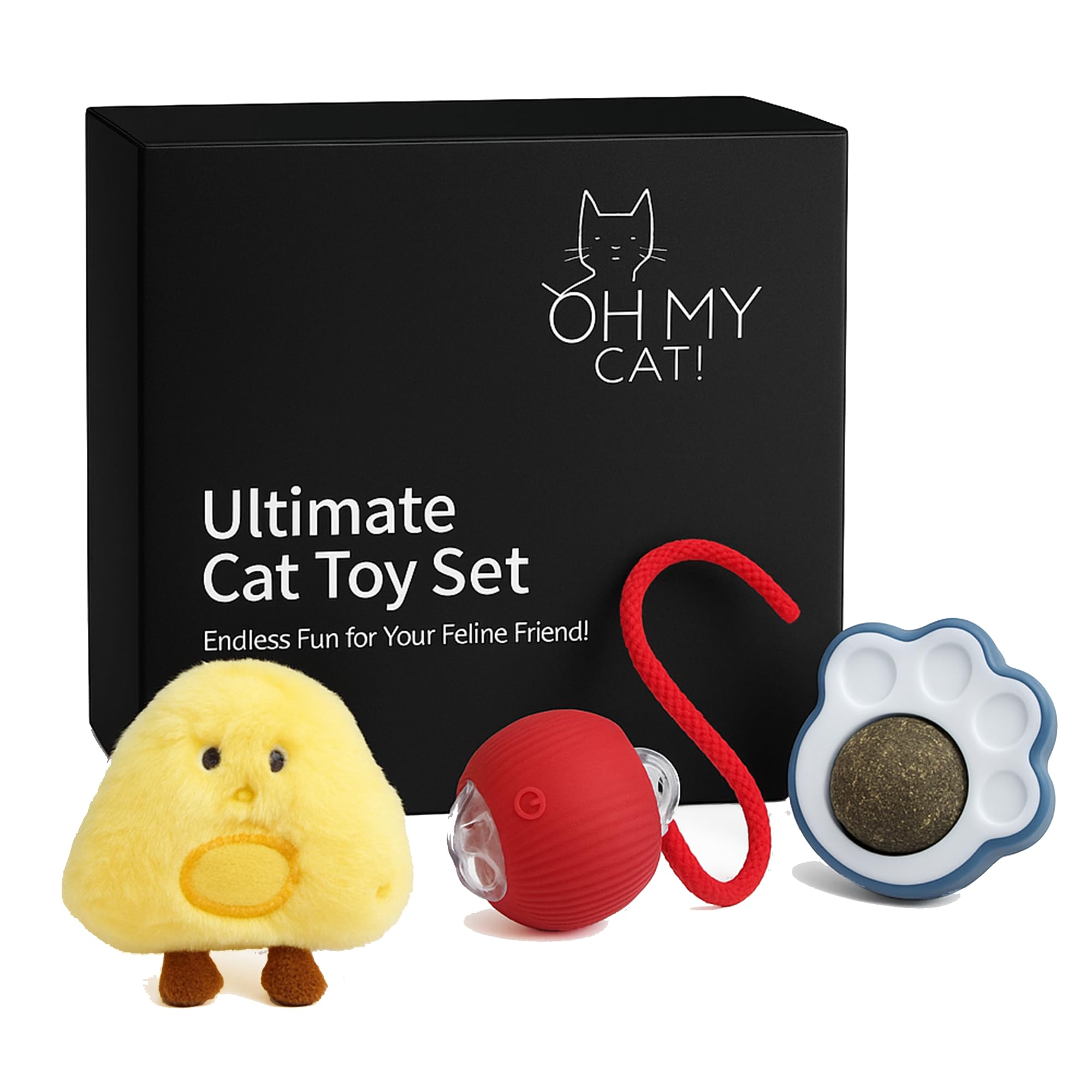 Oh My Cat! interactive toy pack with automatic toy for constant play and stimulation.