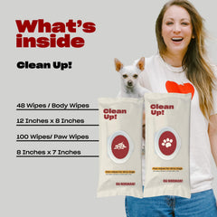 OH NORMAN! plant-based dog wipes 48-count sheet suggests natural care for quick cleanups