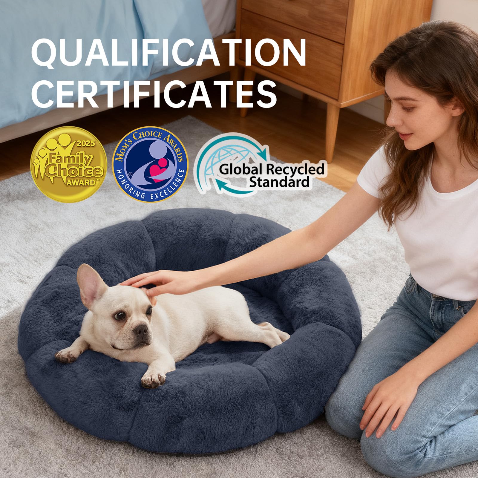 OhGeni foam-core blue shows high-density cushion supporting joints and easing pressure