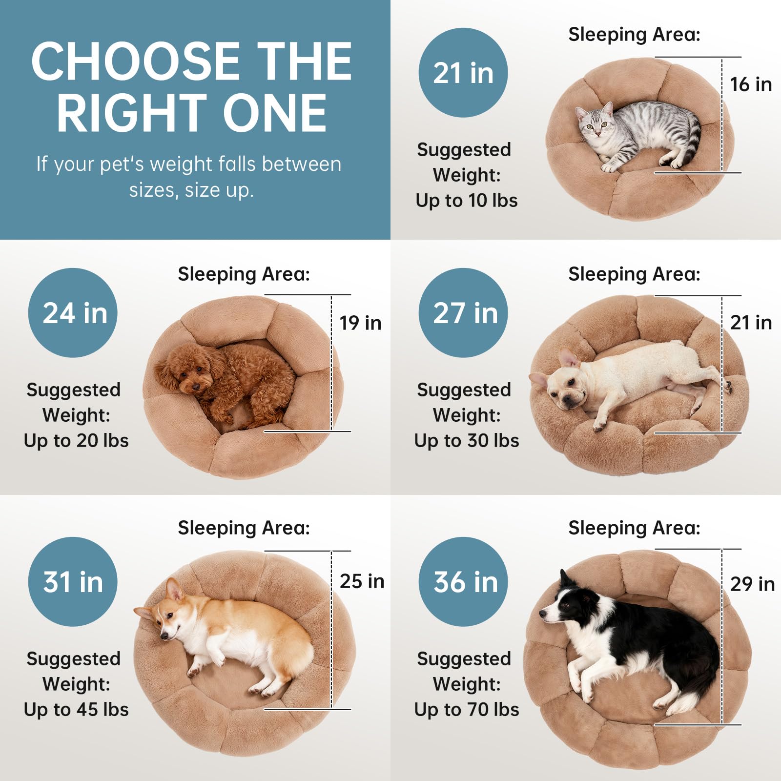 OhGeni 31in bed blue space supports large medium pets during quiet nights
