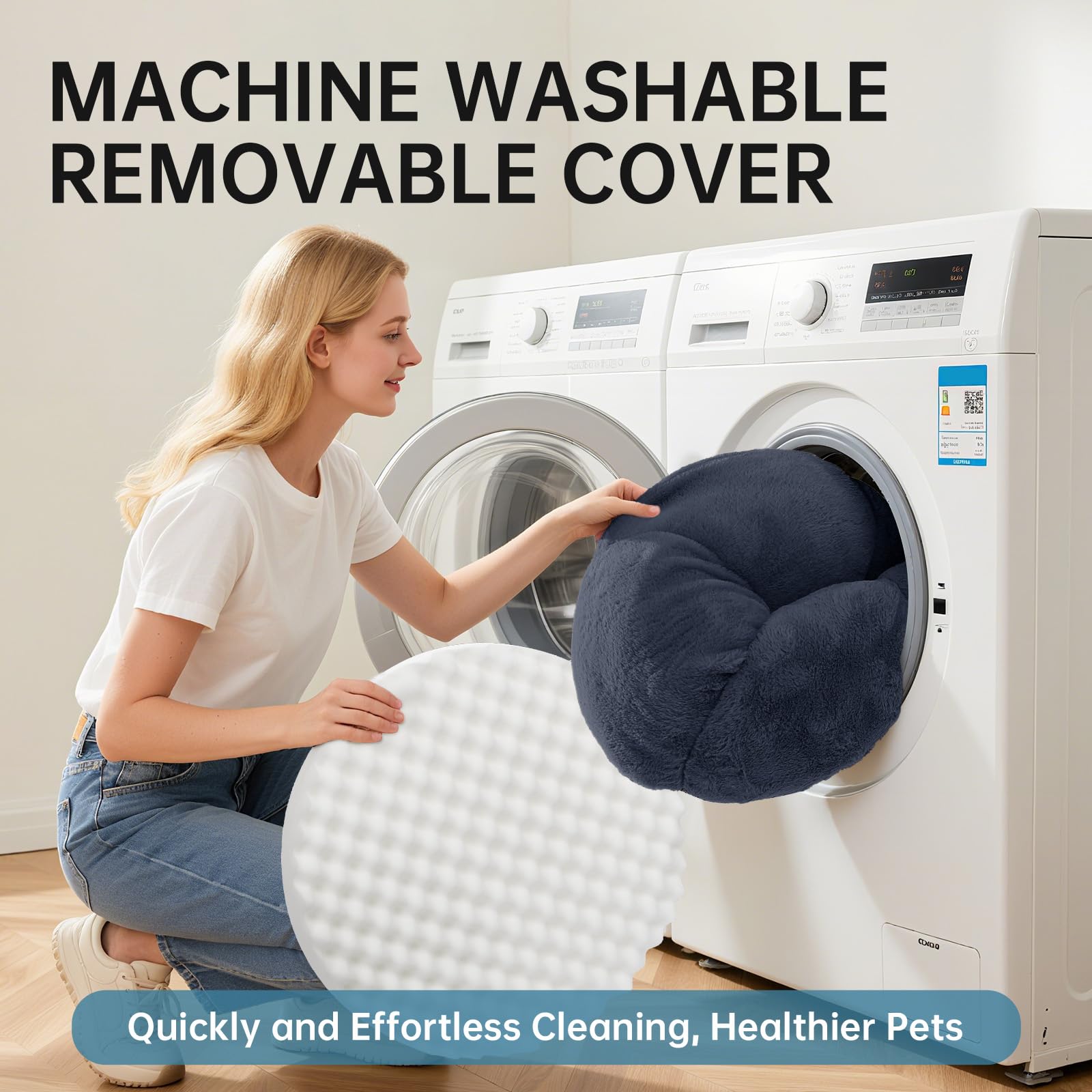 OhGeni washable-cover blue option keeps bedding fresh between washes