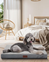 OhGeni orthopedic dog bed foam with egg-crate support for joints and comfort.