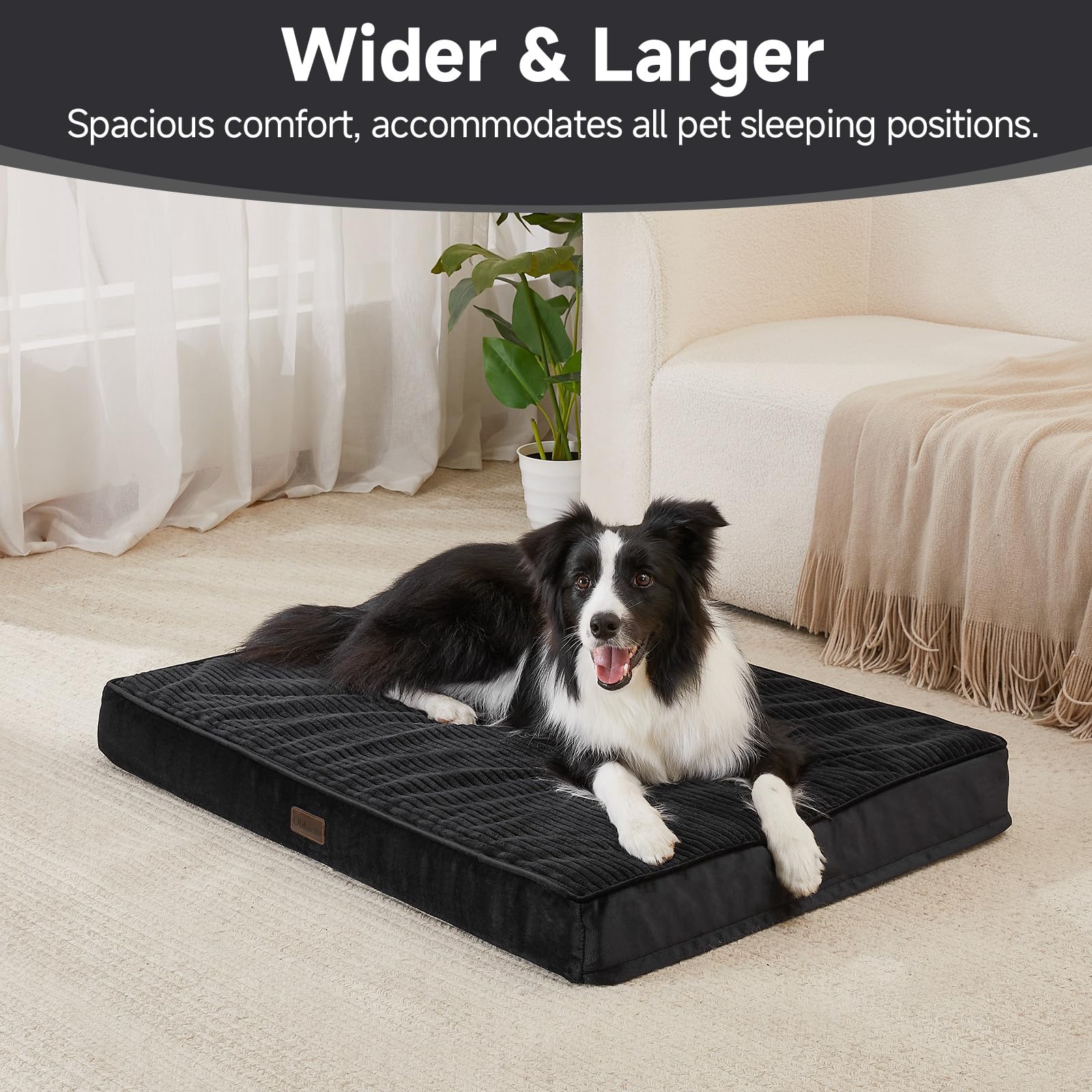 OhGeni waterproof inner liner protects foam for mess-free lounging.