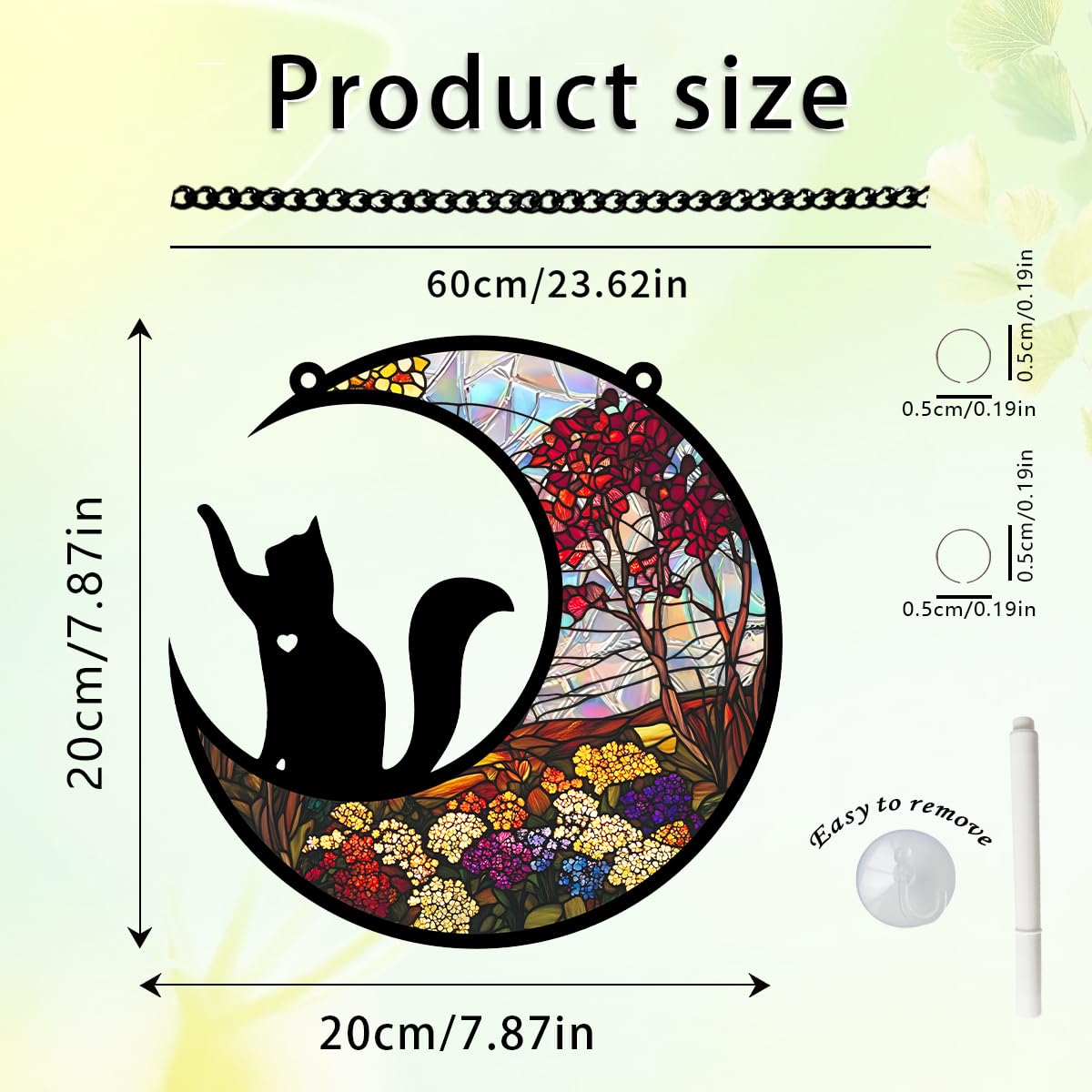 Ohhvvow Cat Memery SunCatcher suction-cup demonstrates sturdy window grip.