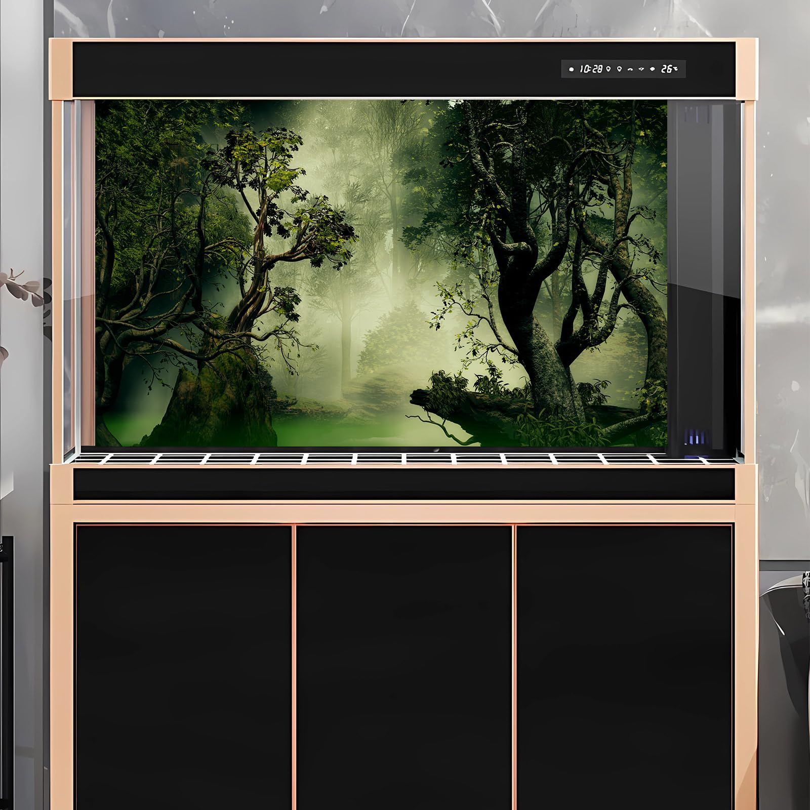 OHIOCATII jungle plants backdrop enhances tropical vibe in terrariums.