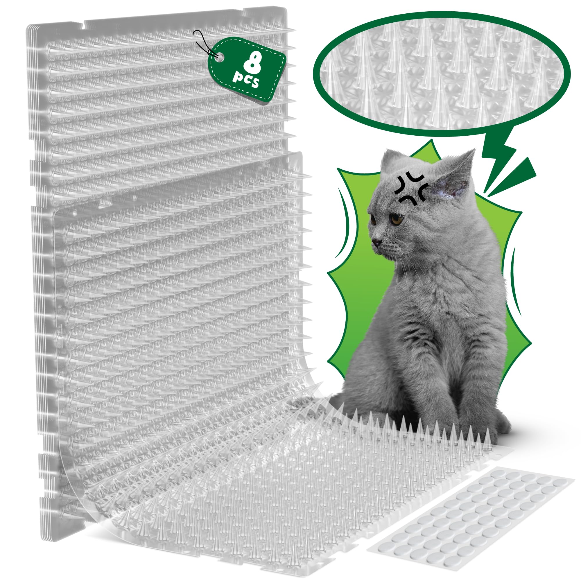 ohlela scat mat 16x13-inch spikes up close deters cats from furniture