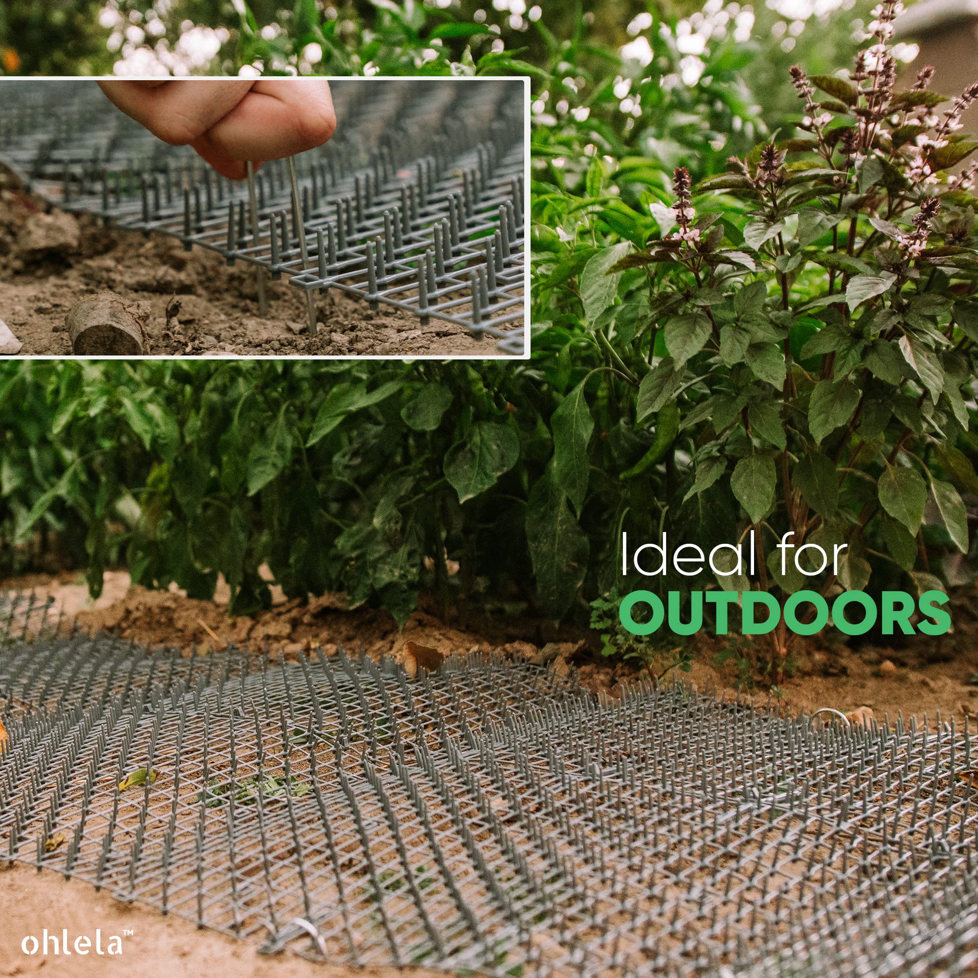 ohlela scat mat packaging illustrates ready-to-use deterrent kit