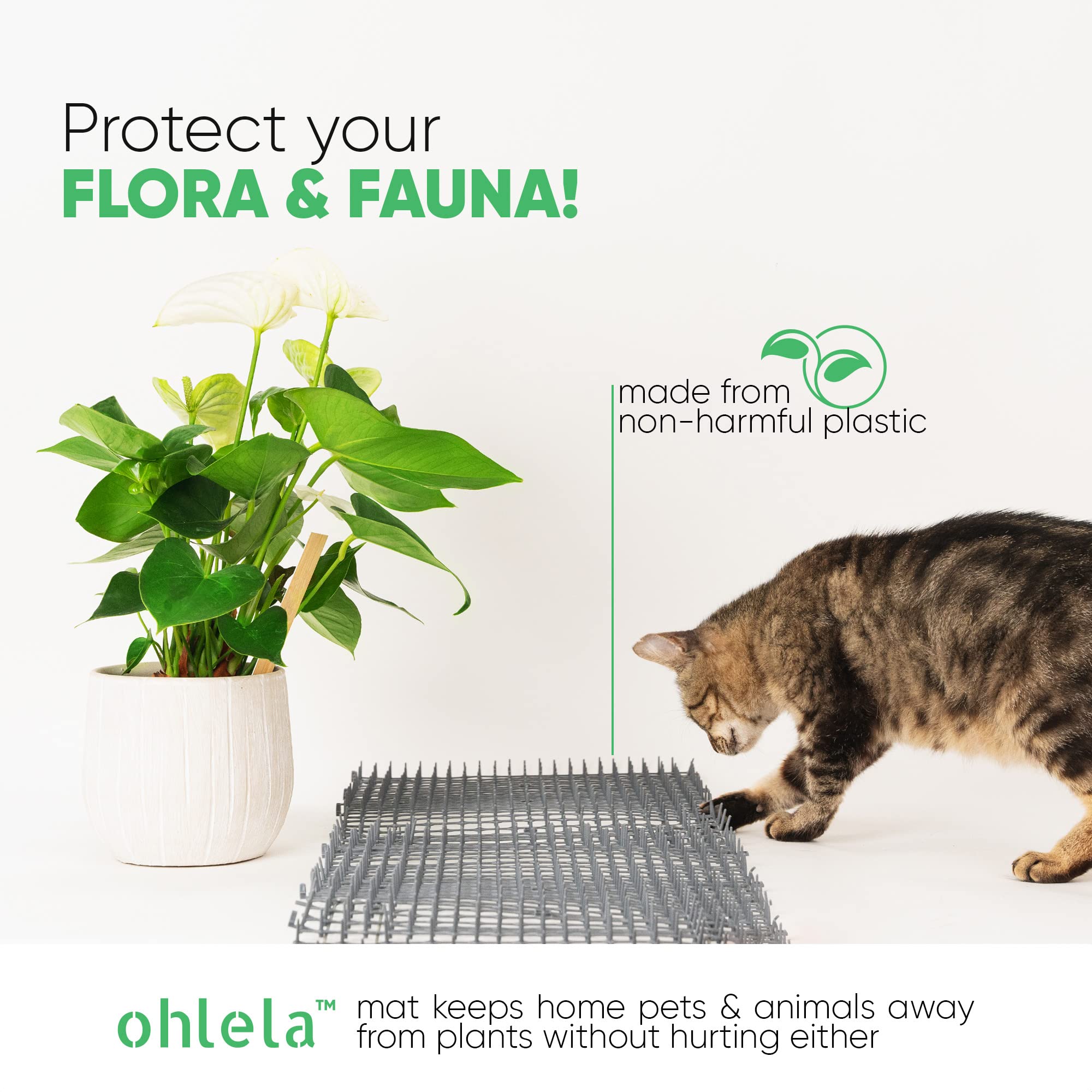 ohlela scat mat installed on gates and railings for easy deterrence