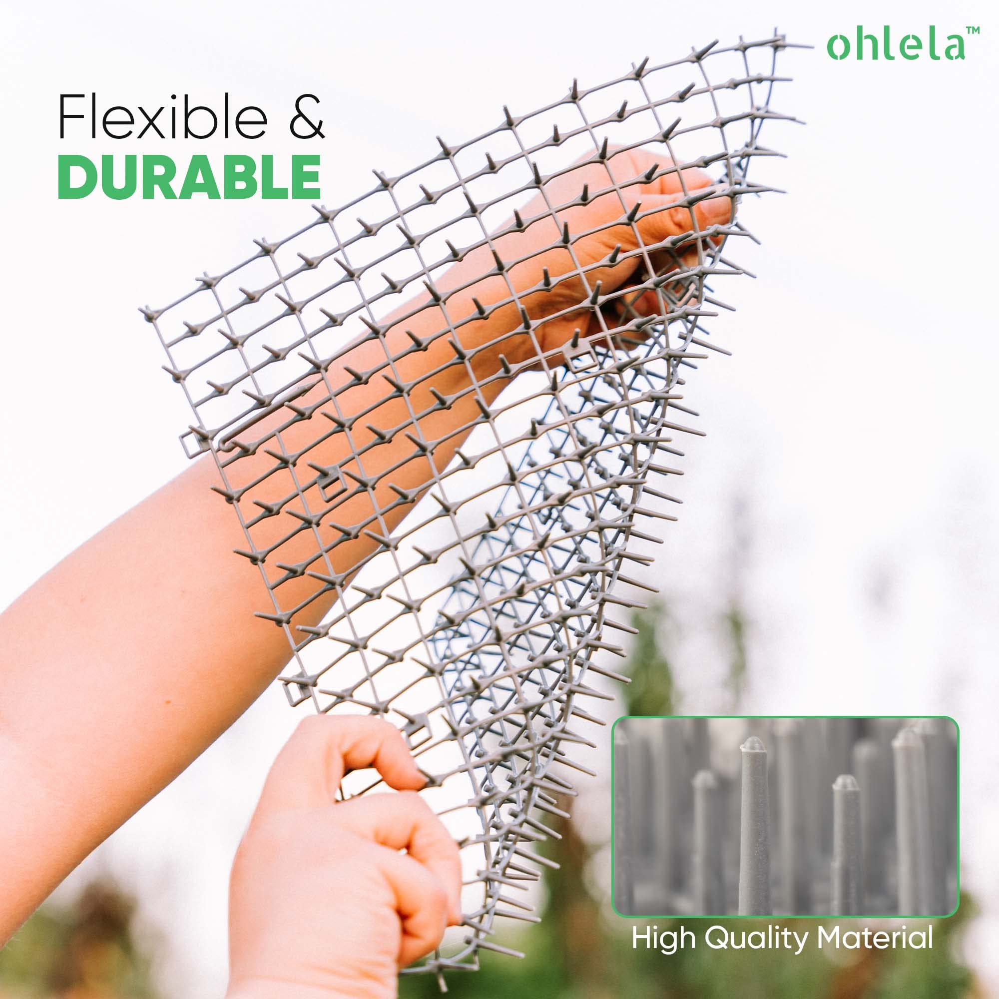 ohlela scat mat spikes closeup shows durable plastic design