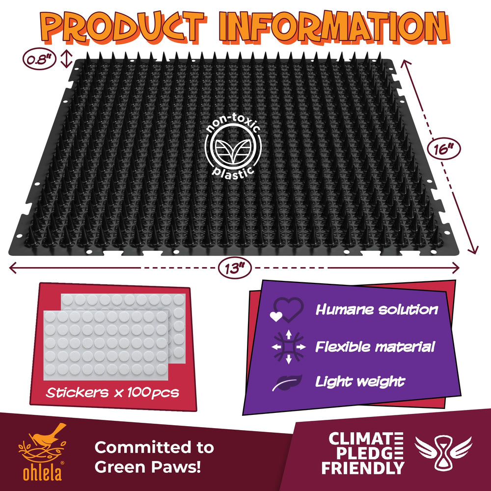 ohlela scat mats closeup spikes pet-safe training boundary aid.