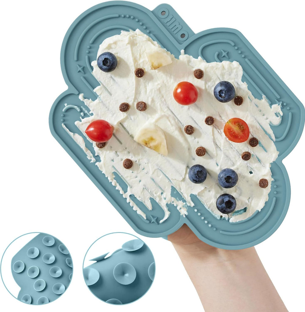 OHMO Cactus Lick Mat suction cups close-up demonstrates stable placement during treats.