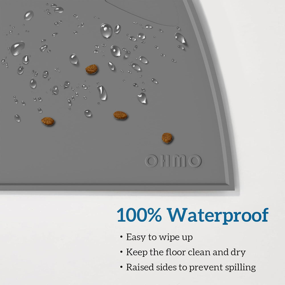 OHMO cat-food-mat dark grey on floor complements home decor.
