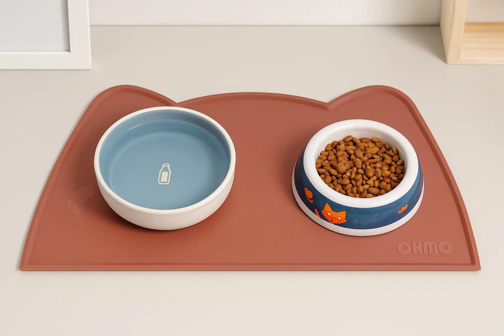 OHMO cat food mat dishwasher-safe for quick, hygienic cleaning.