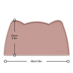 OHMO Cat Food Mat on floor rose color waterproof tray prevents spills on floor