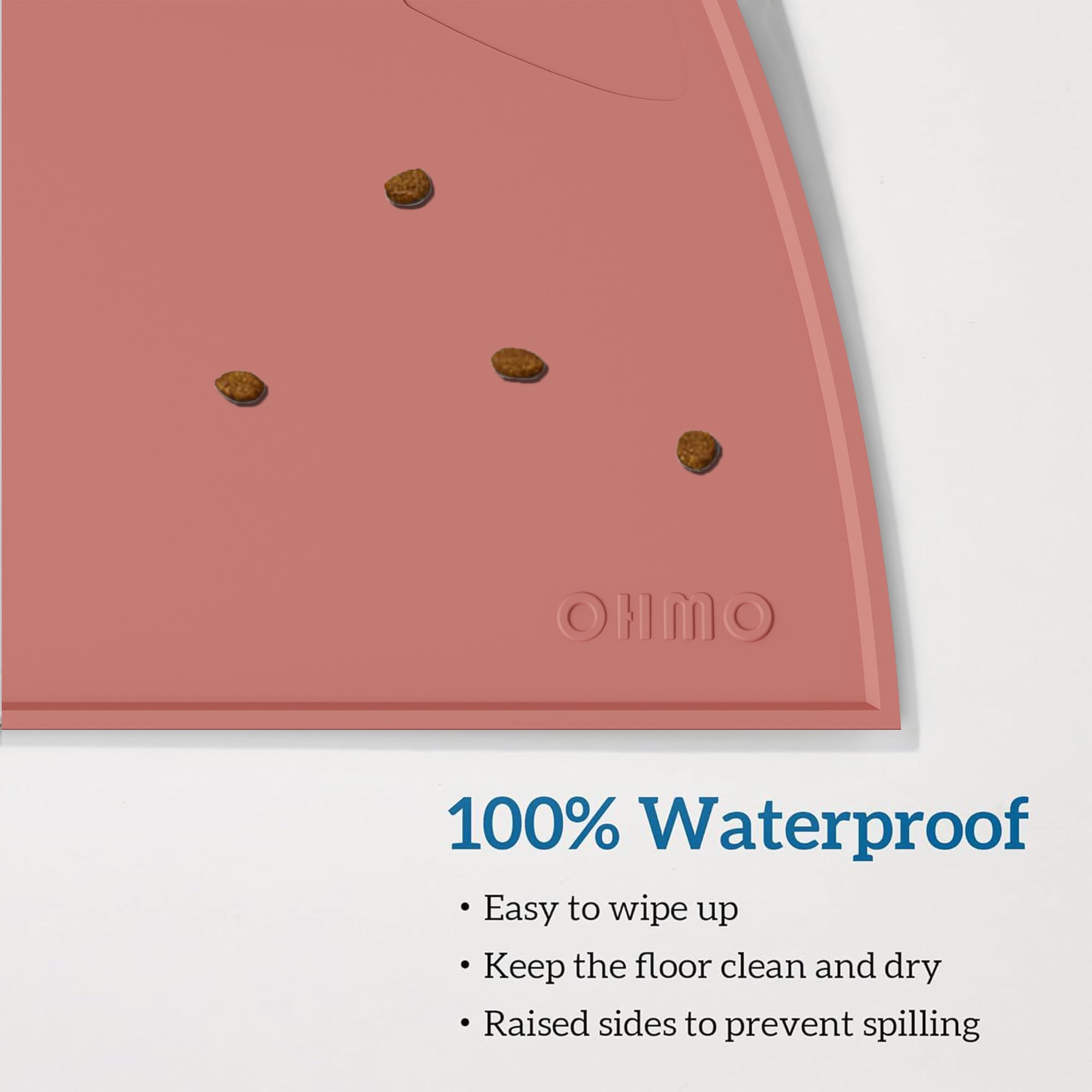 OHMO cat food mat rollable for travel and storage.