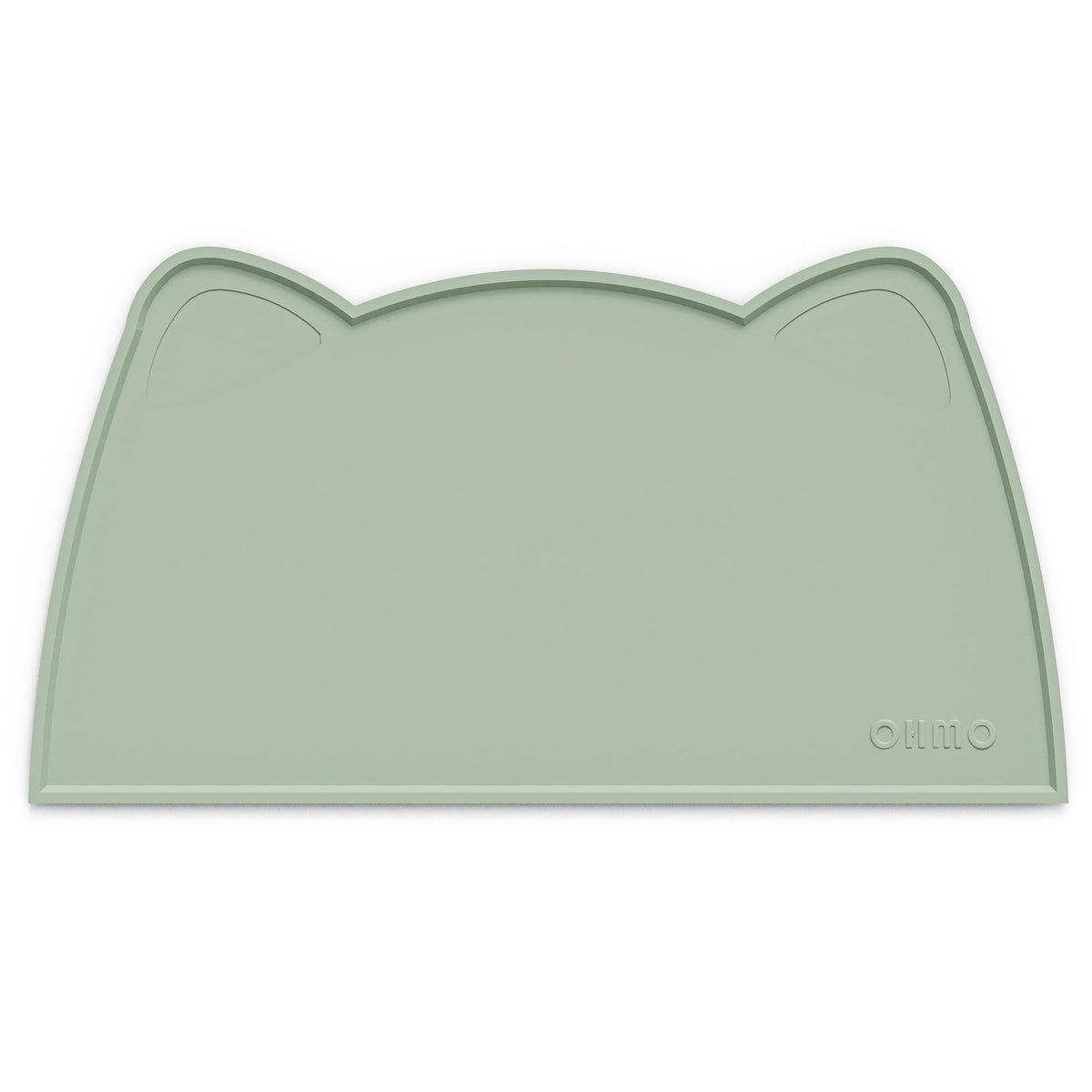 OHMO cat-food-mat sage-green 20x12: non-slip surface containing spills.