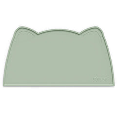 OHMO cat-food-mat sage-green 20x12: non-slip surface containing spills.