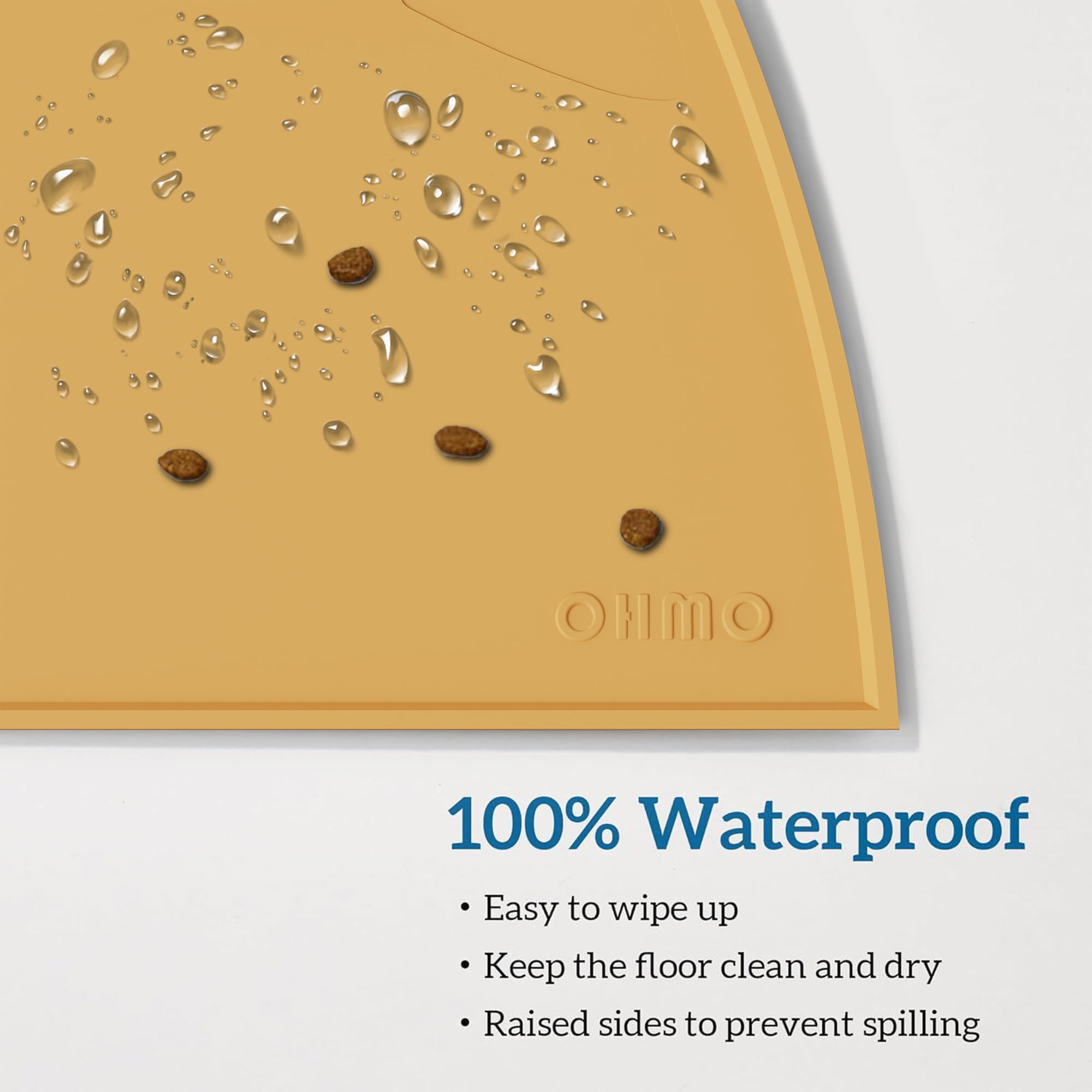 OHMO cat food mat soft, flexible design rolls for storage.