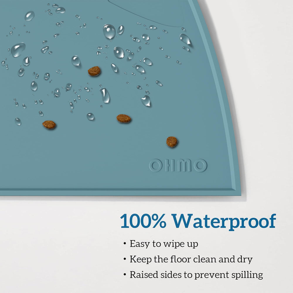 OHMO cat food mat is waterproof and dishwasher-safe for easy cleaning.