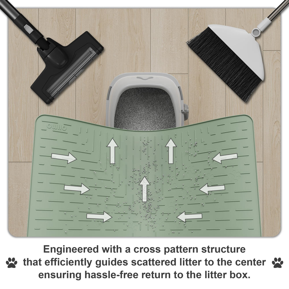OHMO cat litter mat easy-clean pattern makes quick rinsing simple.