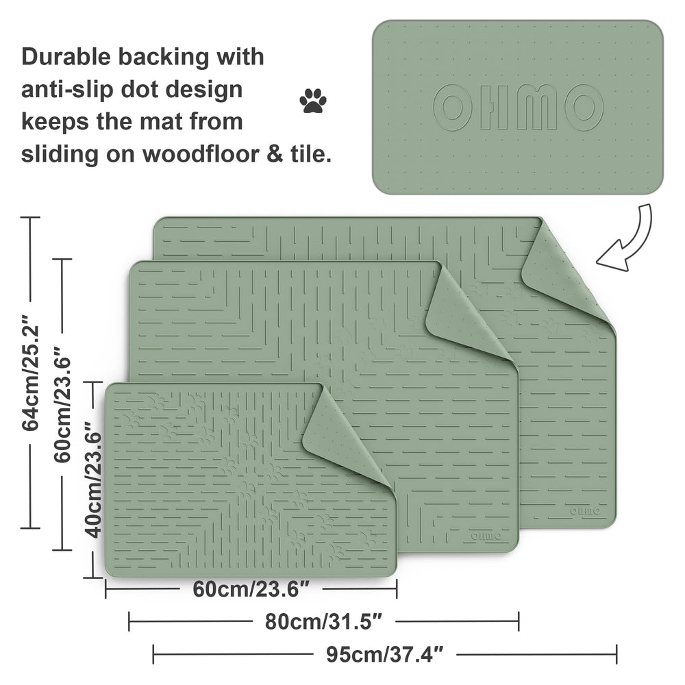 OHMO cat litter mat premium silicone material is waterproof and odor resistant.