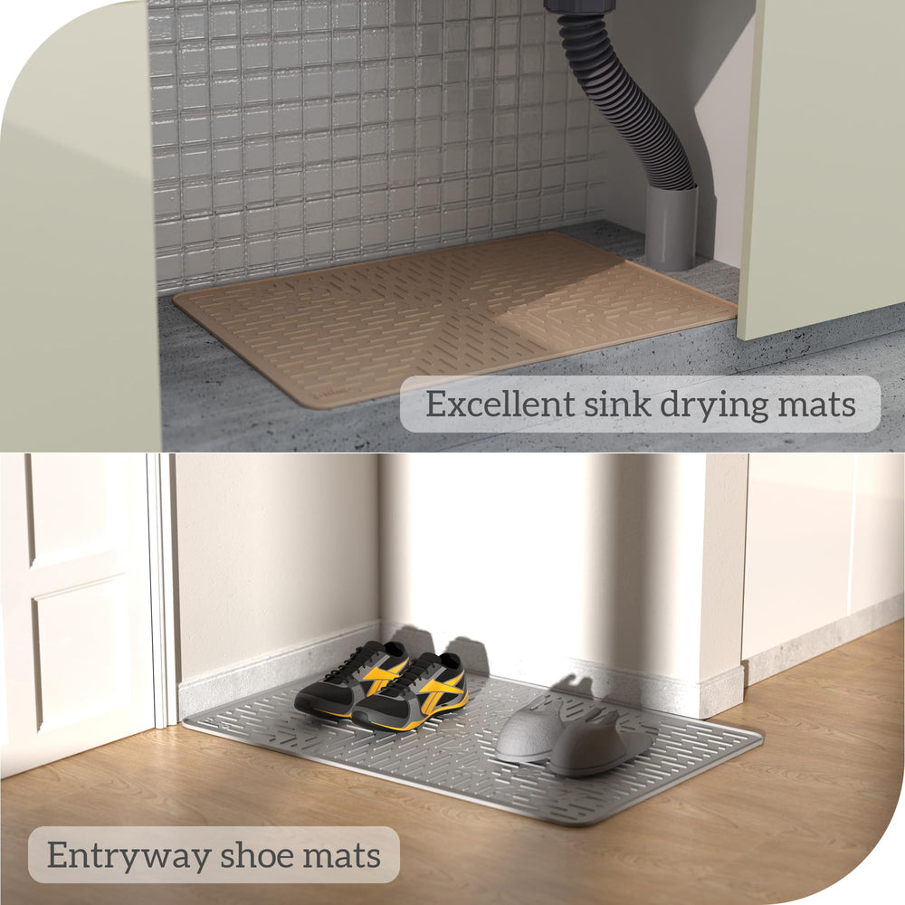 OHMO cat litter mat sage green color adds style while trapping litter.